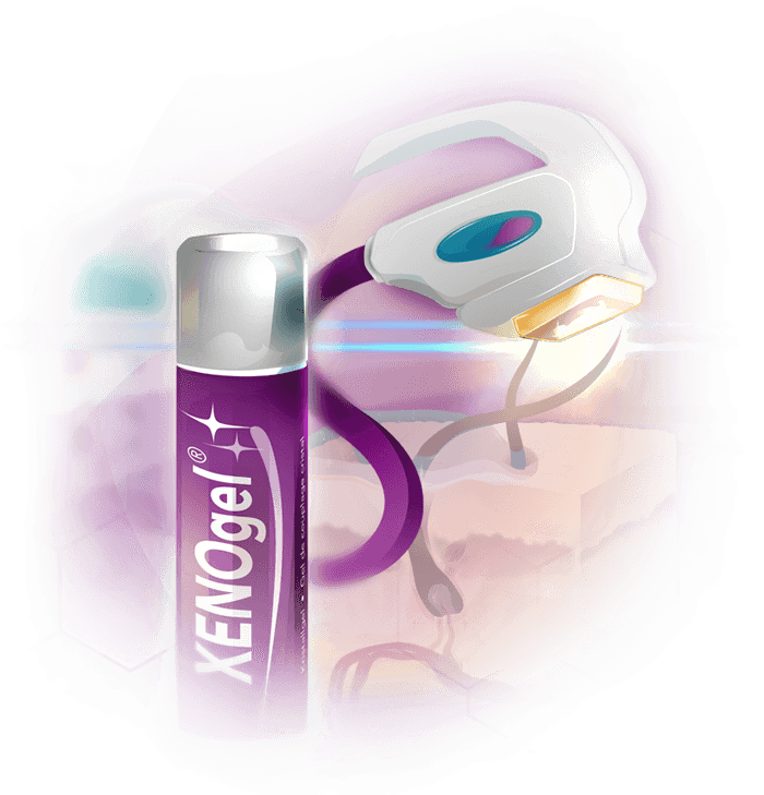 Exposed handpiece with XENOgel
