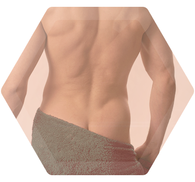 Photo hairless lower back